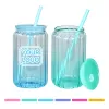 CAN CAN CAN SUBLIMAZIONE MASON JAR da 16 once gradiente a strisce color gelatina tazze di birra tazze riutilizzabili in abbigliamento per succo di succo e bevande al caffè 0414