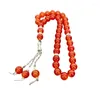 Strand 33Bead Rosary Bracelet Crystal Prayer Beads Decorative Tassels F19D