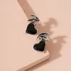 Boucles d'oreilles étalon rétro gothique ange diable tendance des pendentifs d'oreille durables simplicité cadeaux halloween accessoires de mode polyvalente
