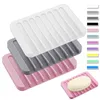 Portable Soap Dish Soft Silicone Square Soap Tray Drain Soap Dish for Jewelry Decoration Bathroom Accessories Tool Set