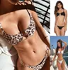 Ny stil 2019 kvinnor bikinis set badkläder låg midja enkla ringtillbehör leopard tryck kvinnor039s baddräkt bikini beachw7705880