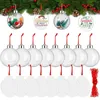 Figurine decorative Hanabass 16pcs Christmas Hanging Ornament Tree Pulli riempiti con nastri trasparenti ornamenti acrilici per Natale