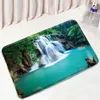 Chattes de bain Forest Waterfall Tropical Green Plants Natural Natural Bathroal Bathroom Mat Porte Porte de porte CHAUD