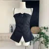 Tanks féminins d'été solide simple y2k esthétique recadrée top mode vintage japonais chic bouton occasionnel tout match doux femme sans bretelles