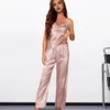 Abbigliamento da casa Donne Milk Silk Piajama Set di abbigliamento da sonno morbido Summer femminile con pantaloni elastici in vita elastico per la signora