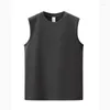 Men's Tank Tops Large Size Japanese Retro Pure Cotton Summer Basic Camisole Oversized Solid Color Loose Hurdle Vest For Men And Women