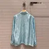 Blouses pour femmes 2024 Summer Silk Silk Shirt Retro Printing Skin-Friendly High Quality Tops Fashion Slim Y2K