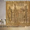 Antik Mısır Tapınağı duvar su geçirmez banyo seti duş perdeleri duvar resimleri ve hiyeroglifler
