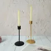 Candle Holders 2Pcs European Metal Holder Simple Golden Black Wedding Decorations Bar Party Living Room Coffee Shop Home Tabletop Decor