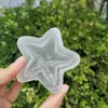 Decorative Figurines Hand Carved Natural Gypsum Pentagram Shape Bowl Healing White Selenite Crystals Craft Home Decoration