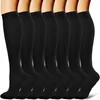 Men's Socks 7 Pairs Compression Stocking Women Knee High Edema Anti Fatigue Diabetes Varicose Veins Summer Running Sports