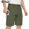 Tacvasen zomer vocht wicking casual shorts heren vrachtwerk shorts running jogging sport bodems nylon rip-stop korte broek 240410