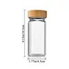 Storage Bottles Glass Spice Jars Airtight Perforated Square Seasoning Jar Transparent With Bamboo Wood Lid Bottle Cabinet