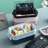 Boîte à lunch pour la vaisselle Bento pour les écoliers travailleur de bureau 3Layers Microwae Heating Container Storage