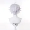 RANYU White Men Wig Short Straight Synthetic Anime Hair High Temperature Fiber for Cosplay Party 240412