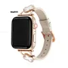 Fashion Pu Leather Four Leaf Clover Designer Watch Band Smart Straps For Apple Ultra 38mm 44mm 45mm IWatch Series 8 9 4 5 6 7 Armband Watchband