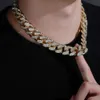 Europese hiphop overdreven 18 mm diamant Cubaanse mannen Cool Fashion Gold Chain Trend rap ketting