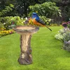 Garden Decorations Resin Feeder Tree House Statue Figurine Fence Deck Bird Bath Bowl Feeding Station For Hummingbird Balcony Housewarming