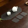 Vassoi di tè vassoio per tessitura di bambù a mano per tazza di isolamento del materiale naturale a tazza naturale