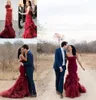 Burgundy Mermaid Wedding Dresses Wine Red Strapless Backless Long Bridal Party Gowns Plus Size vestidos de novia sirena1305844