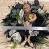 Flores decorativas Mummy Halloween Wreath Wreath Outdoor Front Door Garlands de terror assustador para ornamentos de enforcamento