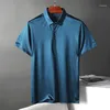 Herrpolos 2024 Mulberry Silk Polka Dot Polo Shirts Luxury Summer Short Sleeve Mane T-shirts Sömlös affär Casual Man Tees