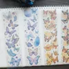 Gift Wrap 3 Sheets Yellow Blue Red Butterfly Design PVC Sticker Tag Decoration Scrapbooking Background DIY