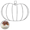 Decorative Flowers Autumn Pumpkin Wreath Foam Wall Hanging Metal DIY Wire Frame Garland Hoop