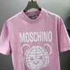 Trendy Europese stijl MOS Korte mouwen T-shirt met digitale directe spray 3D-letter afdrukpatroon unisex top