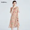 OC 413N61 Dames plus size jurk 100% Mulberry Silk Hoge kwaliteit Zomer bedrukte rok