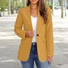 Kombinezony dla kobiet solidny kolor elegancka kurtka biznesowa w dekolcie na jesień zimowe biuro noszone szczupły płaszcz do garnituru z długimi
