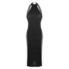 Casual Dresses Sexy Women's Ultra Thin Lingerie Silk Sleeveless Nightgown Dress High Slit Leg Cheongsam Chemise Party Nightclub Clubwear