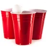 Cups jetables Paires Lber 50pcs / Set 450 ml Red Plastic Cup Party Bar Restaurant Fourniture des articles ménagers pour la maison