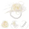 Fiori decorativi per matrimoni Flori Floro Artificiale Corta artificiale Catane bracciale a mano Bracciale Bride Bride Discors Tape