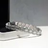 Custom Gold 925 Серебряный круглый и багетский колье браслет VVS Moissanite Bracelet