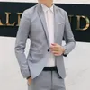 Ternos masculinos Gentleman Business Formal Button Button Casual preto azul azul 2024 para jovem e de meia-idade