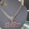Hip Hop Red Emaille Love Heart Bail Mode Schmuck Custom Name Brief Anhänger Halsketten für Frauen