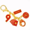 Anneaux 2024 Red Lucky 9 Poker The Lucky 9 charme Keychain apportez la bonne chance W5510