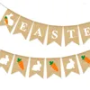 Feestdecoratie 8 set paasdecoraties jute banner wortel hangende bunting slinger leer gunsten open haard decor xb