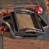 Чайные лотки простые деревянные поднос поднос деревянный кровать для завтрака с ручкой