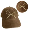 Ball Caps Embroidered Bowknot Baseball Hat Adjust Women Breathable Peaked Fashion Long Brims Casual Travel