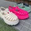 Sandals 2024 Style Summer Women's Fashion Platform Girls Girls Jelly Shoes Hollow Weave Roman Beach for Lady SM220