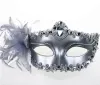 Venetiaanse maskerade dance ball masker trouwfeestje fancy jurk eyemasker op stick maskers lelie bloem kanten veer hield stick masker 2024414