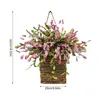 Decorative Flowers Simulated Wild Flower Basket 42x25x7cm Multicolor Unique Silk For Front Door Hanging Lavender Wreath Wedding Party