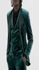 Forest Velvet Velvet One Button Groomsmen Peak Adpel Wedding Groom Tuxedos Men Suit WeddingPromDinner Man Blazerjacketves1438734