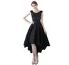 Femmes High Low Stain Party Robe Scoop Neck Lace Prom Party Robes Black Short Front Long Arrière Homecoming Robes Vestido de Fest3487687