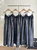 Casual jurken Design Navy Spaghetti Rieme jurk elegante Coquette veter prom jurk vrouwen high street a-line streetwear lente zomer