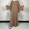 15 Farben Basic einfache Nida Abaya mit freiem Gürtel hochwertige muslimische Frauen bescheidenes einfaches Kleid Eid Ramadan Islamic Clothing 240411