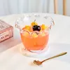 Bols Bol de dessert à rayures en dentelle épaissis de la salade de fruits en verre transparent cubilose beau motif ondulé de sucre 1pc