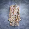 Blouses pour femmes Dldenghan Summer Vintage Flower Print Cotton Shirt Stand Collar Long Single Breasted Fashion Designer